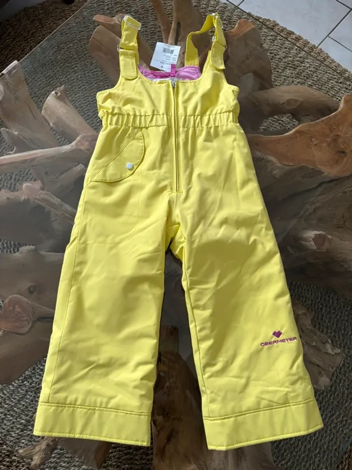 Combinaison de ski fille Obermeyer jaune rose 4 ans neuf