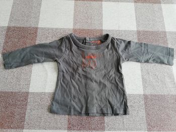Tee shirt manches longues gris 9 mois tape à l'oeil