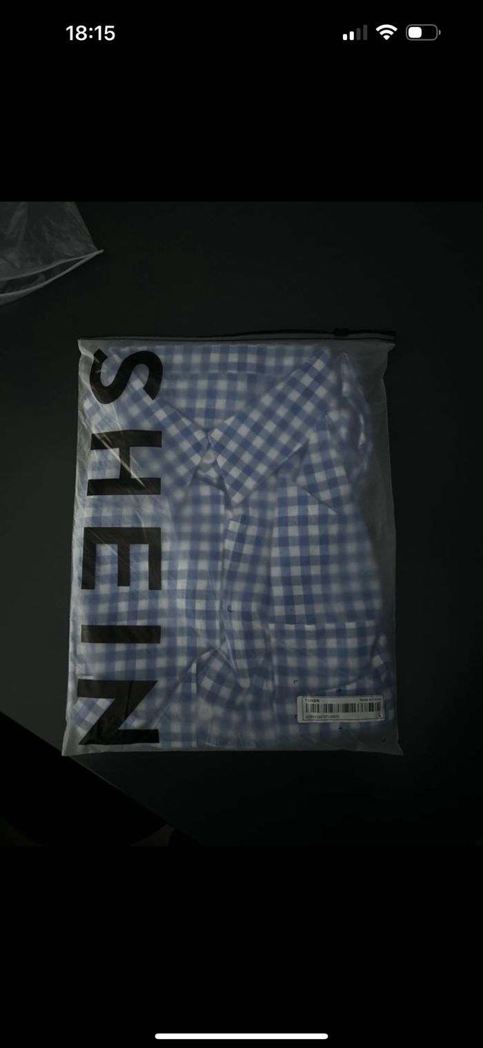 Chemise femme Vichy bleue taille L neuve - photo numéro 4