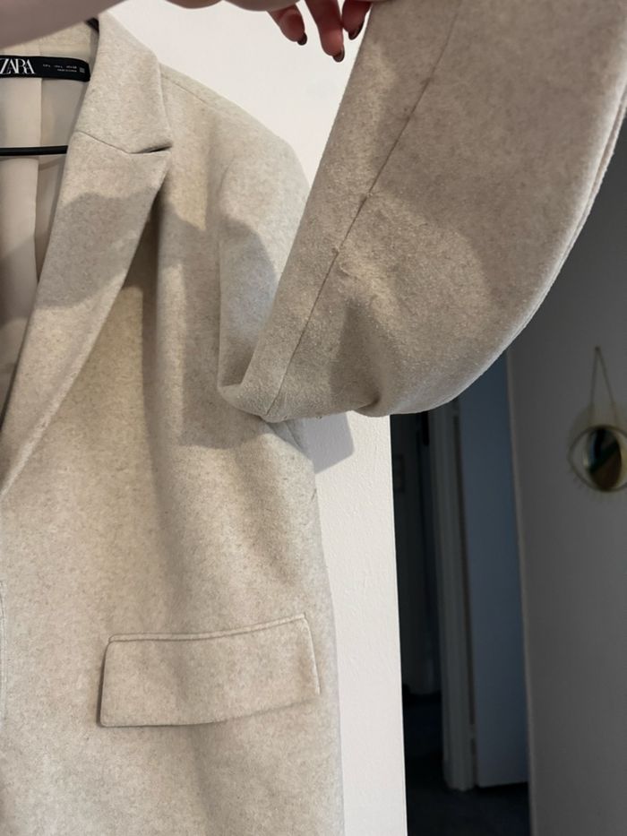 manteau crème Zara - photo numéro 3