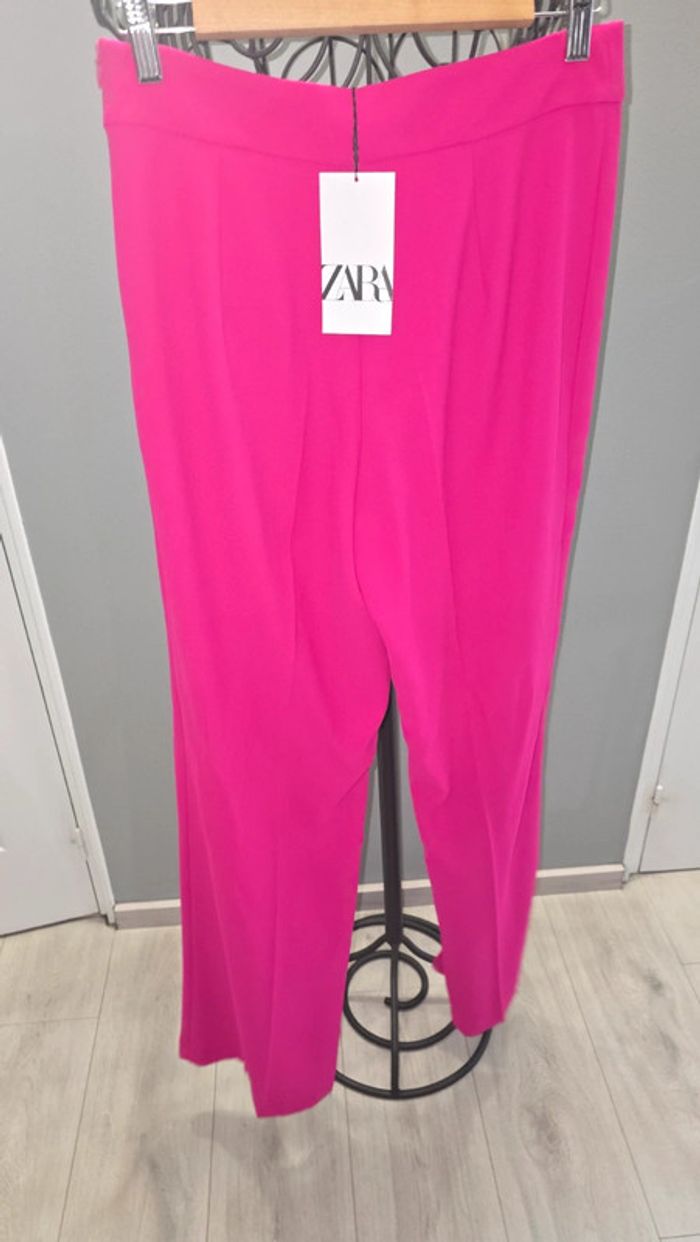 Pantalon large Zara rose fuschia - photo numéro 5