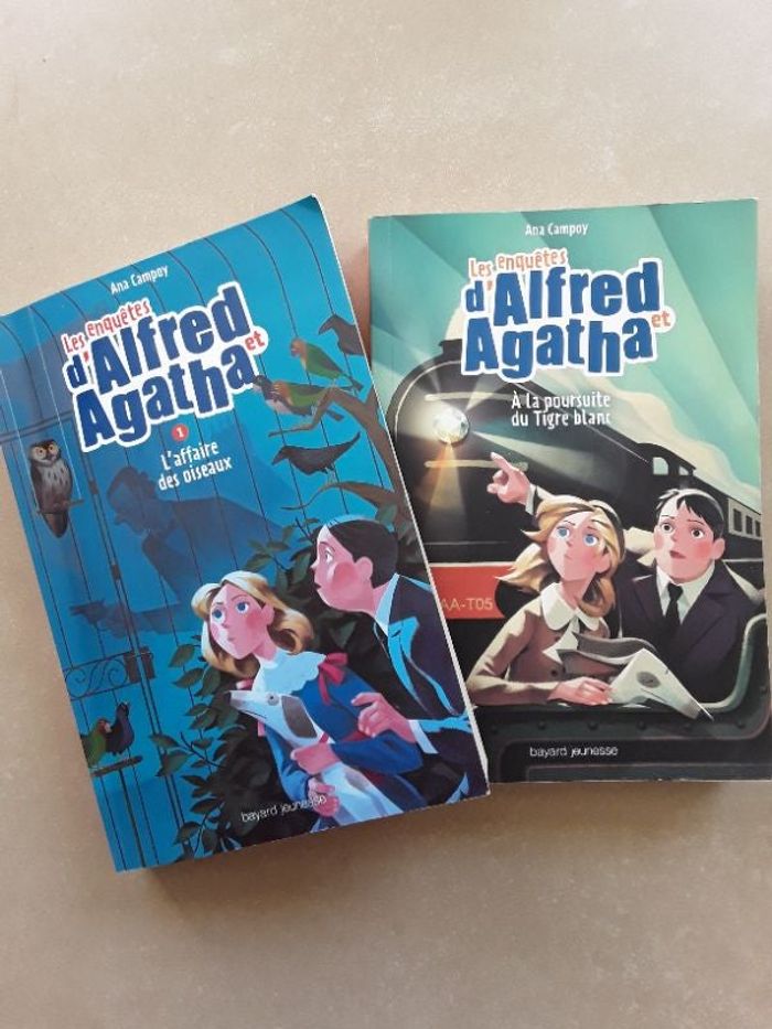 Lot 2 livres Les enquêtes d'Alfred et Agatha tomes 1 et 5 TBE