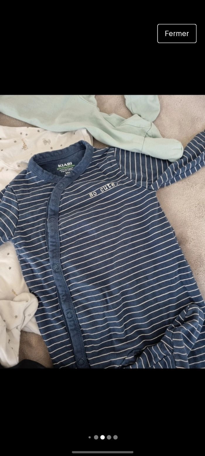 Lot 5 pyjamas fins 3 mois - photo numéro 4