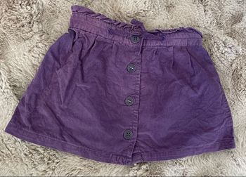 Jupe évasé Velours Maille Côtelé Couleur violet  Fille 3 ans Kid Kanai