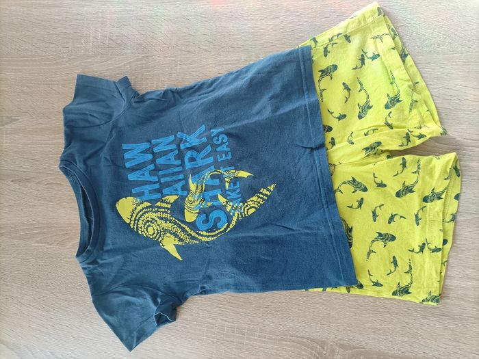 Pyjama short bleu/vert - 5 ans garçon
