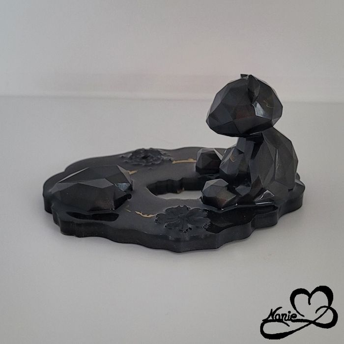 Support de téléphone Nounours Noir et Doré - photo numéro 5