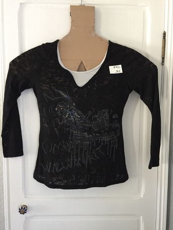 97-Haut noir fantaisie T M/L. 38/40