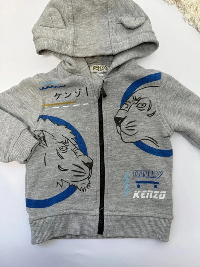 Sweat Kenzo capuche et zip Kenzo garçon 12 mois, 74 cm - photo numéro 2