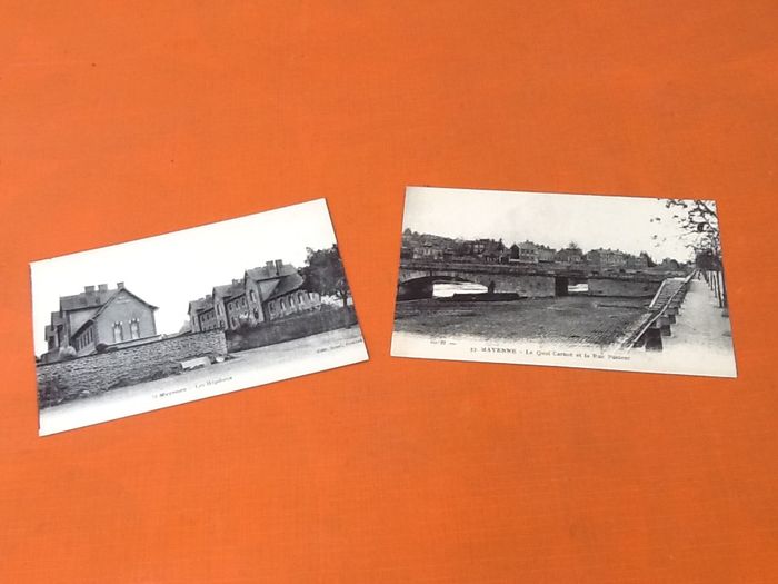 2 Cartes postales anciennes Mayenne (Mayenne) Les Hôpitaux / Le Quai Carnot et la Rue Pasteur - photo numéro 7