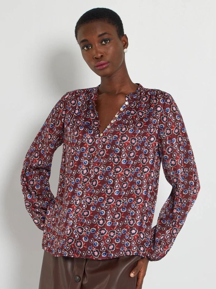 🌷 Blouse fleurie - bordeaux - Taille XS - Kiabi 🌷 - photo numéro 7