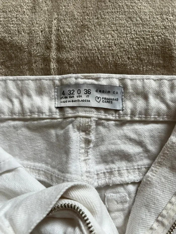 Short blanc en jean taille haute blanc - photo numéro 3