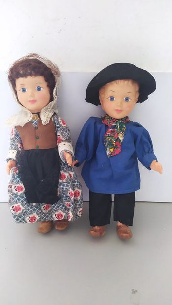 couple vintage de poupée '' auvergnat ''