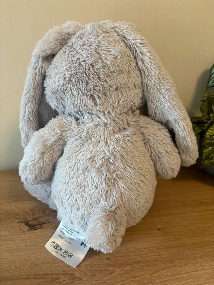 Grande peluche doudou lapin gris maisons du monde 38 cm - photo numéro 3