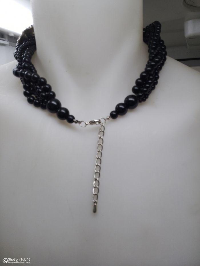 Superbe collier chic chic ras du coup de style gothique à perle naturel - photo numéro 3