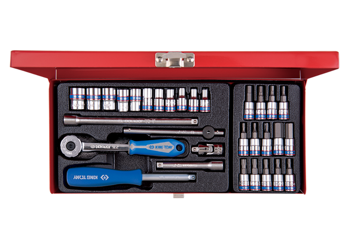 Coffret de douilles métriques et accessoires 1/4" - 31 pièces - KINGTONY 2531MR03