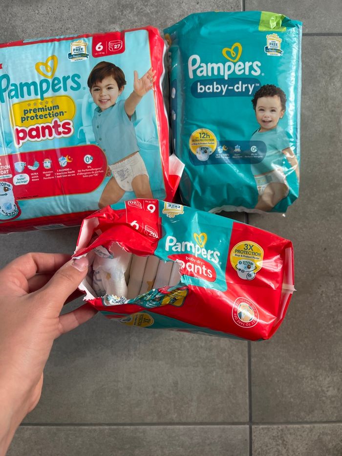 Lot couches Pampers taille 6 baby dry - photo numéro 2