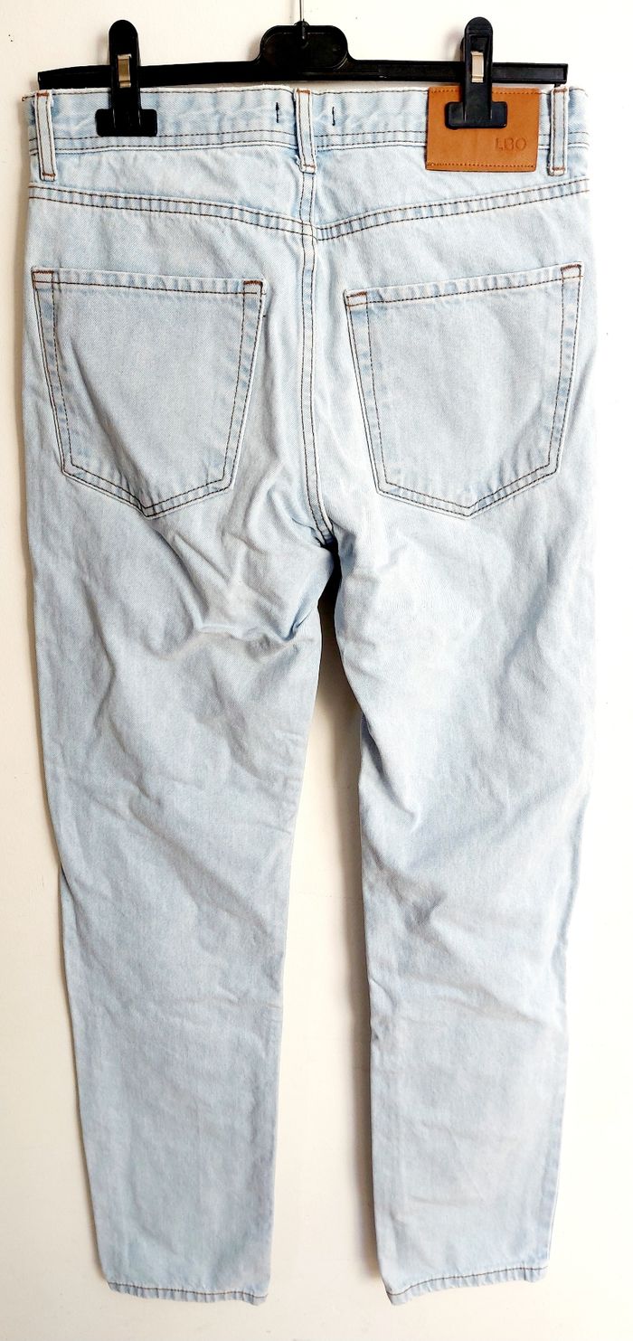 Jean droit à trous bleu clair - photo numéro 2