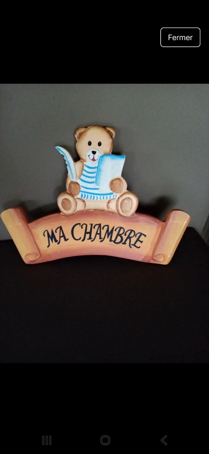 Plaque déco ourson
