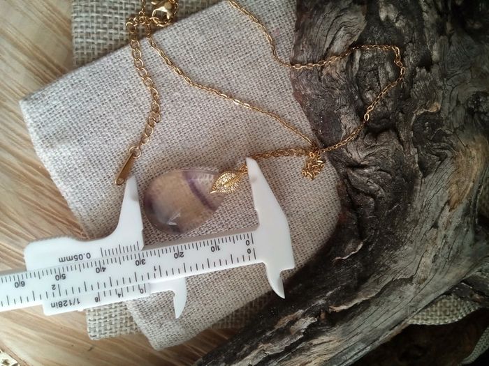 Collier pendentif en pierre de fluorine - photo numéro 4