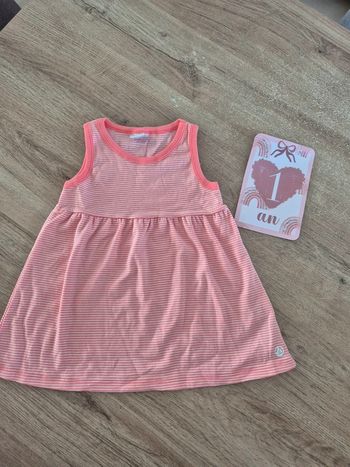 Robe a rayures rose petit bateau 12 mois