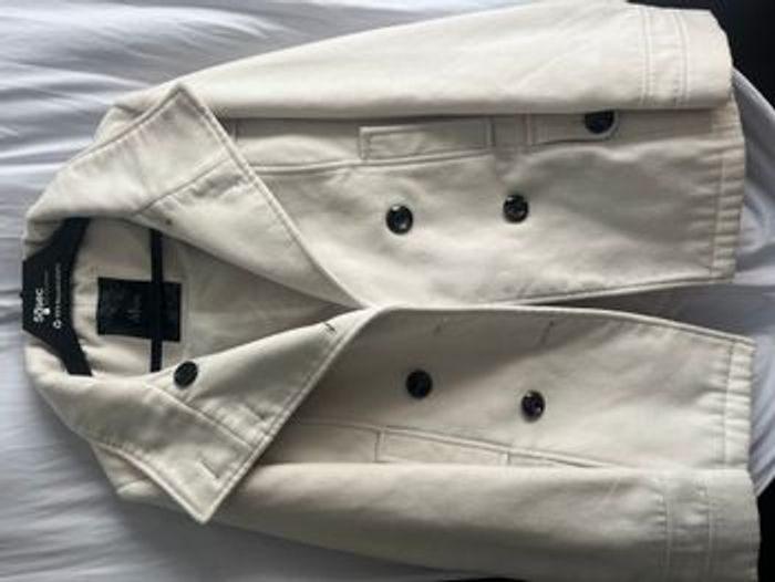 Manteau caban blanc crème