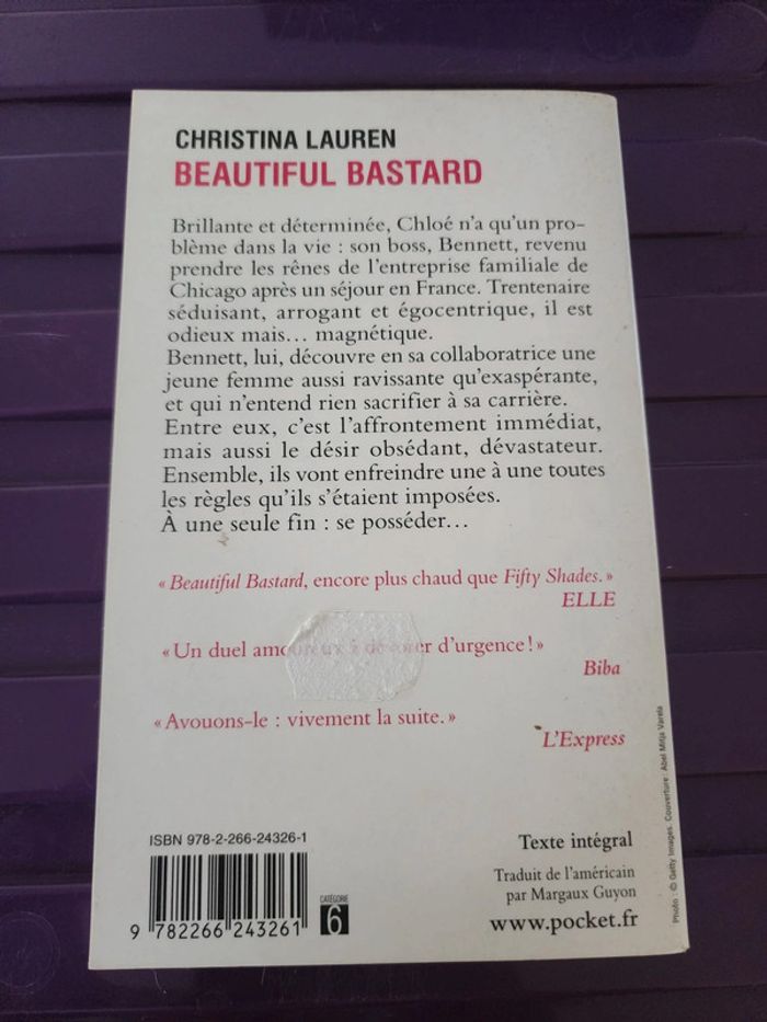 Livre de poche "beautiful bastard" de Christina Lauren - New romance - photo numéro 2