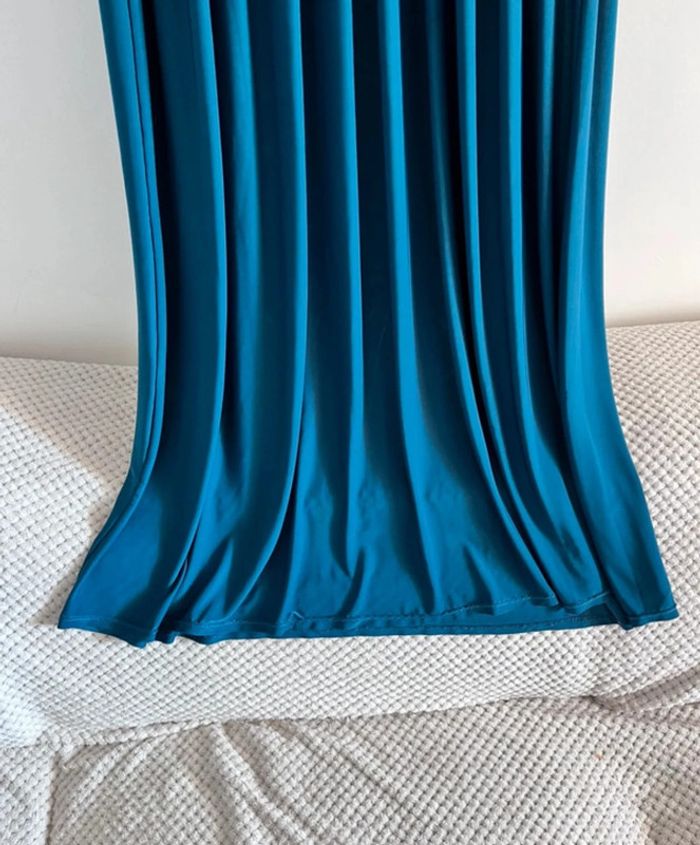 Robe Longue En Bleu Pétrole Taille M/L - photo numéro 4