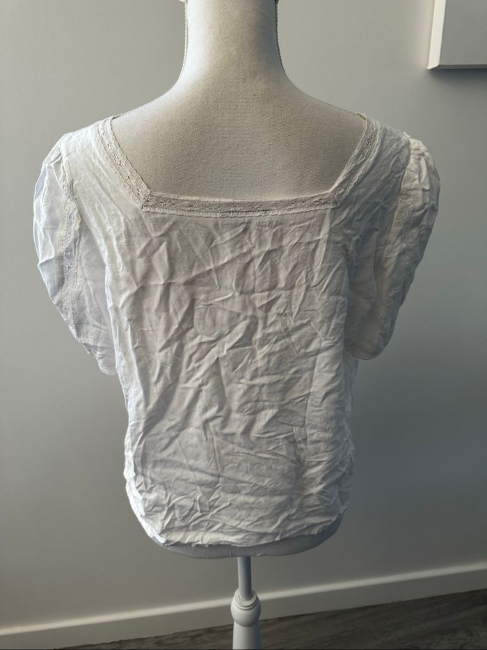 Blouse crop top en dentelle blanche FRNCH Paris T40 L - photo numéro 4