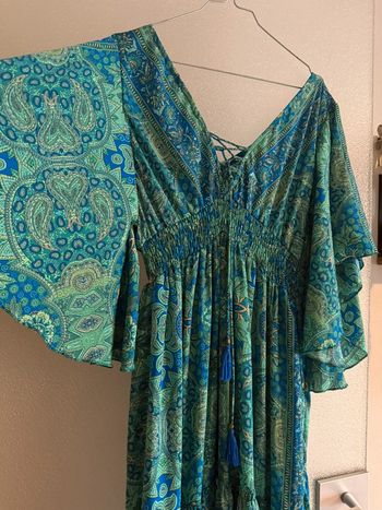 Robe bohème verte/bleu