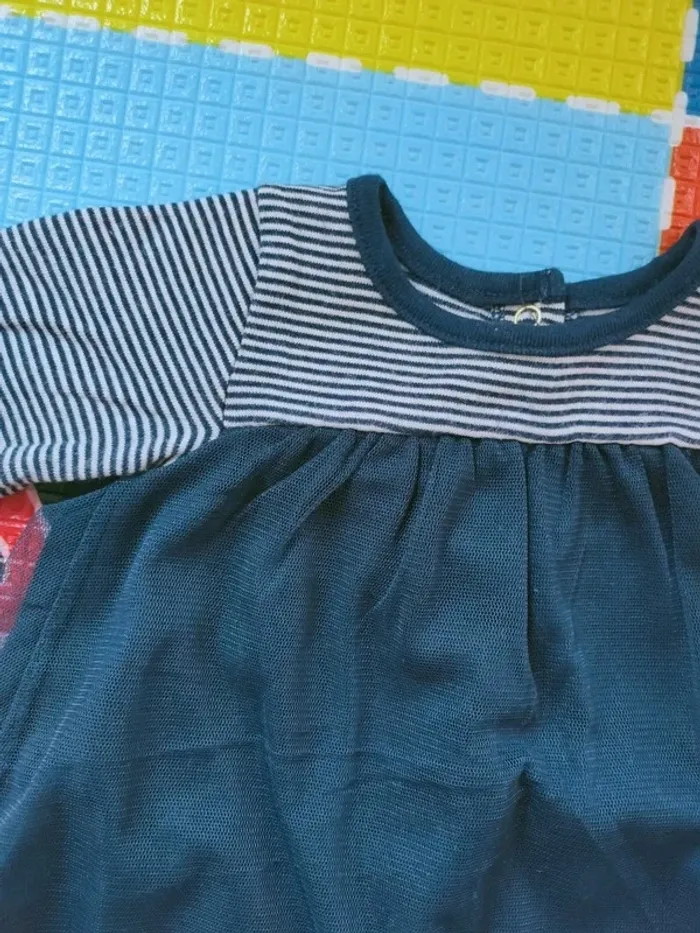 Robe bleue avec tulle Petit Bateau 3 mois - photo numéro 2