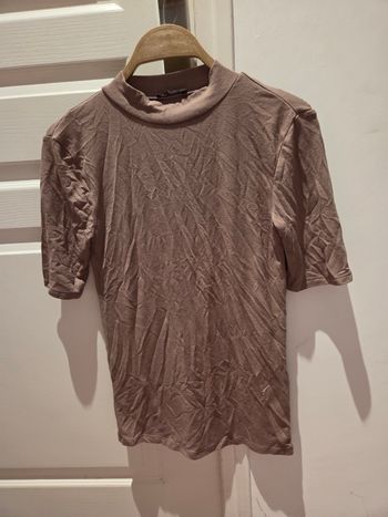 T-shirt leger col montant marron