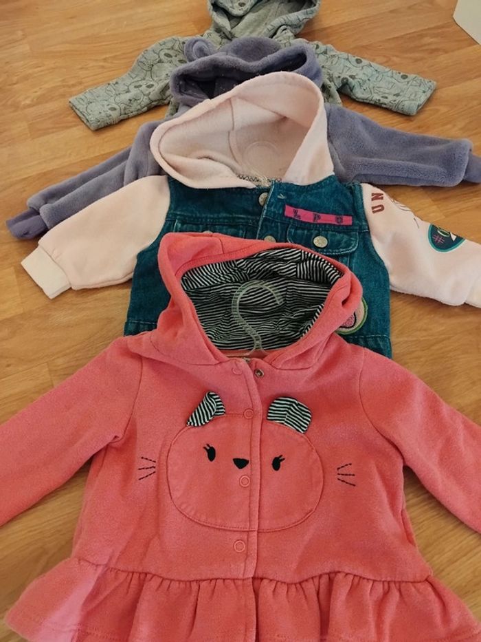 Lot veste à capuche fille 6mois - photo numéro 2