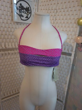 👙joli  Haut de maillot de bain Benetton  imprimé léopard femme TL /40