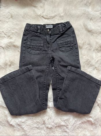 👖 jean gris - coupe large - fille - 5 ans - vertbaudet- état satisfaisant