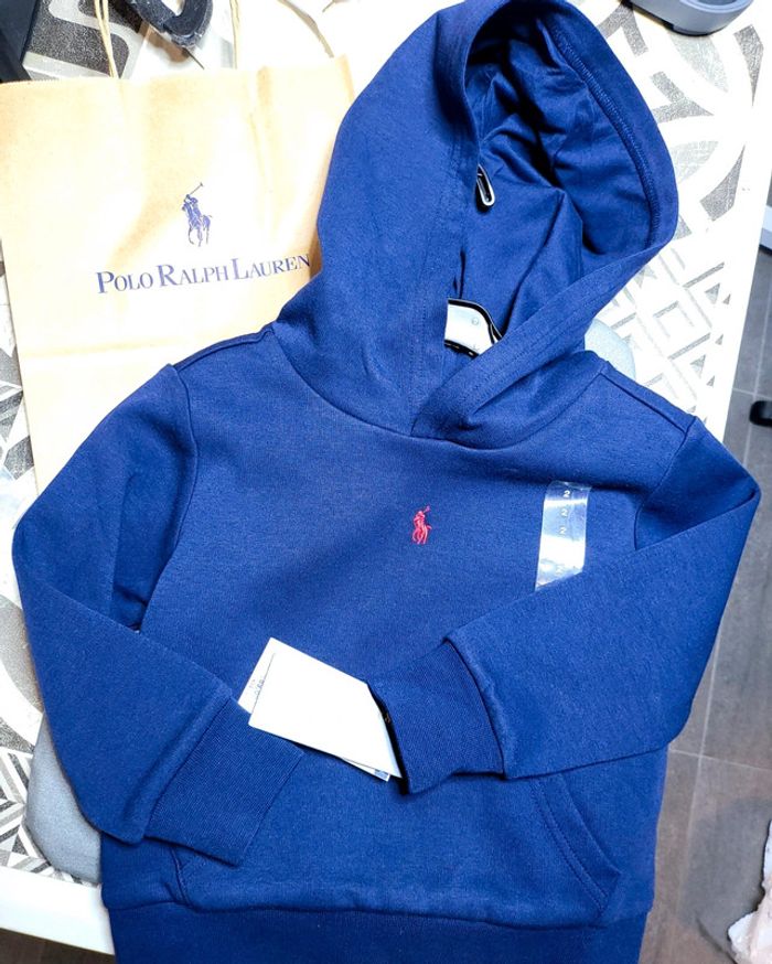 Sweat capuche Ralph Lauren mixte bleu taille 2 ans - photo numéro 10