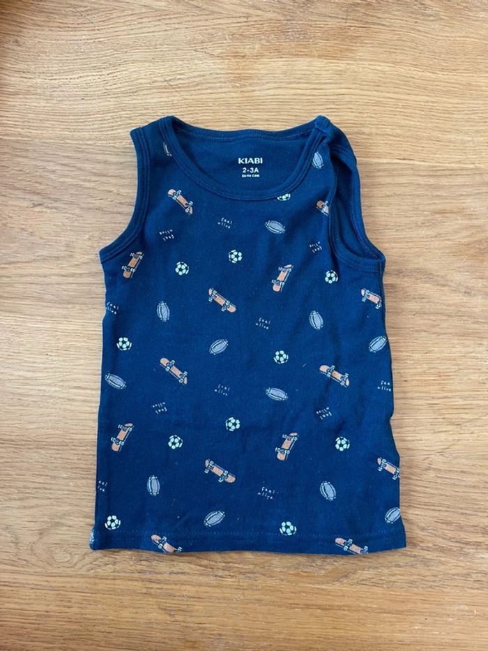 Débardeur bleu / marcel skate 2/3 ans