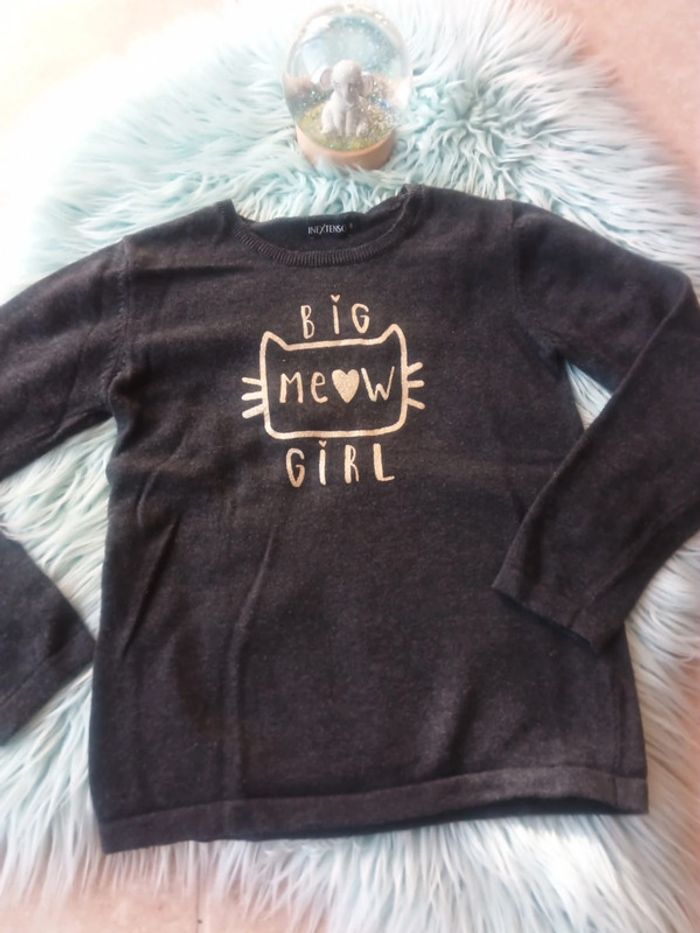 🍂 pull fille gris foncé 8 ans In Extenso