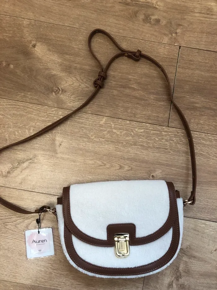 Sac bandoulière moumoute beige et camel - photo numéro 7
