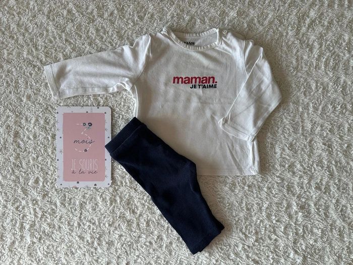 Ensemble t-shirt legging mixte Kiabi obaibi 3/6 mois