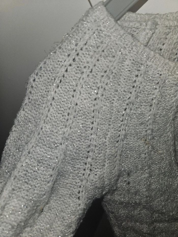 Gilet fille Kiabi - 24 mois - Gris à fil argenté - photo numéro 4