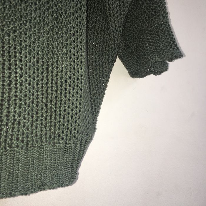265 - Pull à maille ouverte vert et manches 3/4 - photo numéro 3