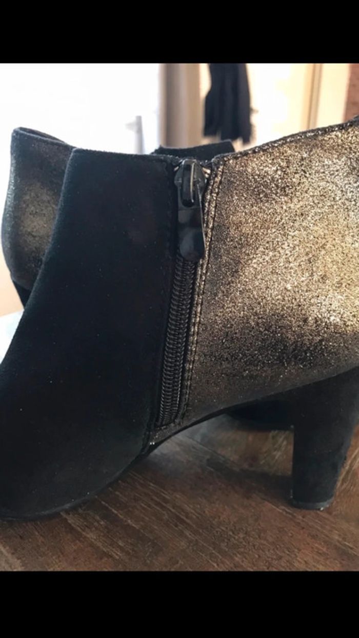 Jolies bottines noires et or , taille 40 - photo numéro 4