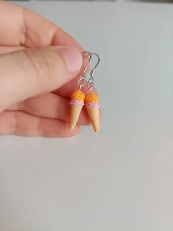 Boucles d'oreilles cornet de glace