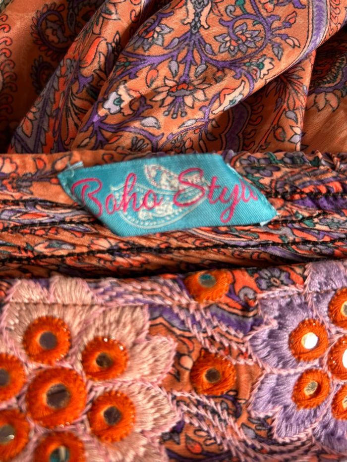 🪷Jupe-culotte indienne boho chic hippie Indian embroidered paisley skirt-culottes🪷 - photo numéro 18