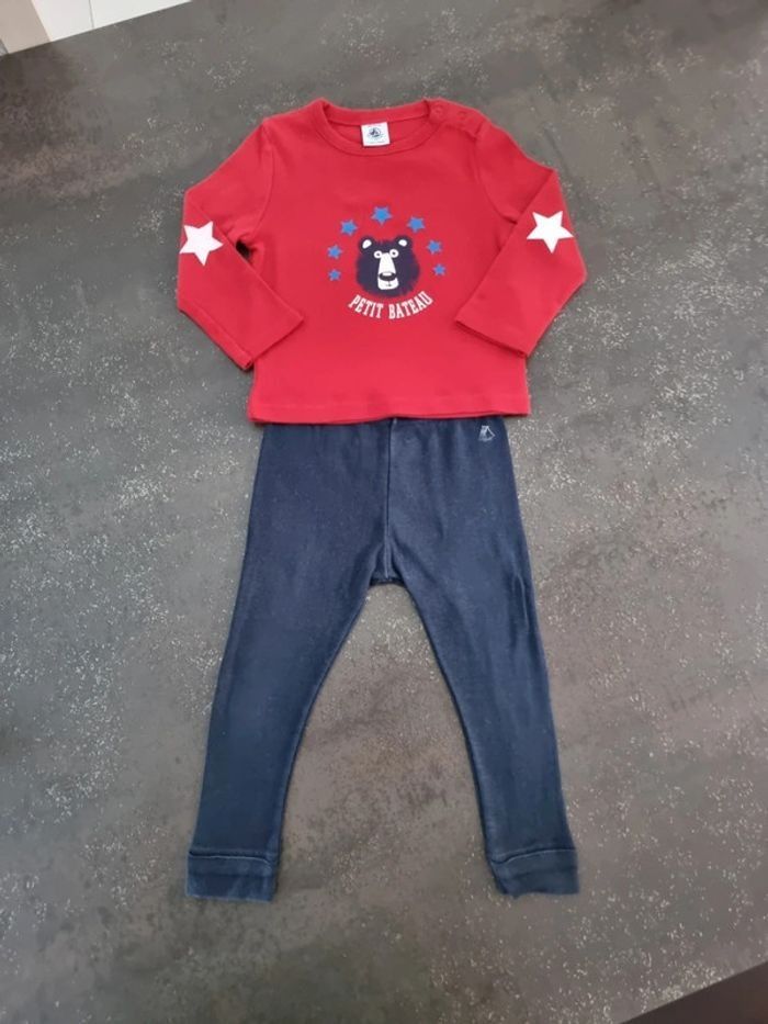 Ensemble legging + tee shirt manches longues Petit Bateau en 18 mois