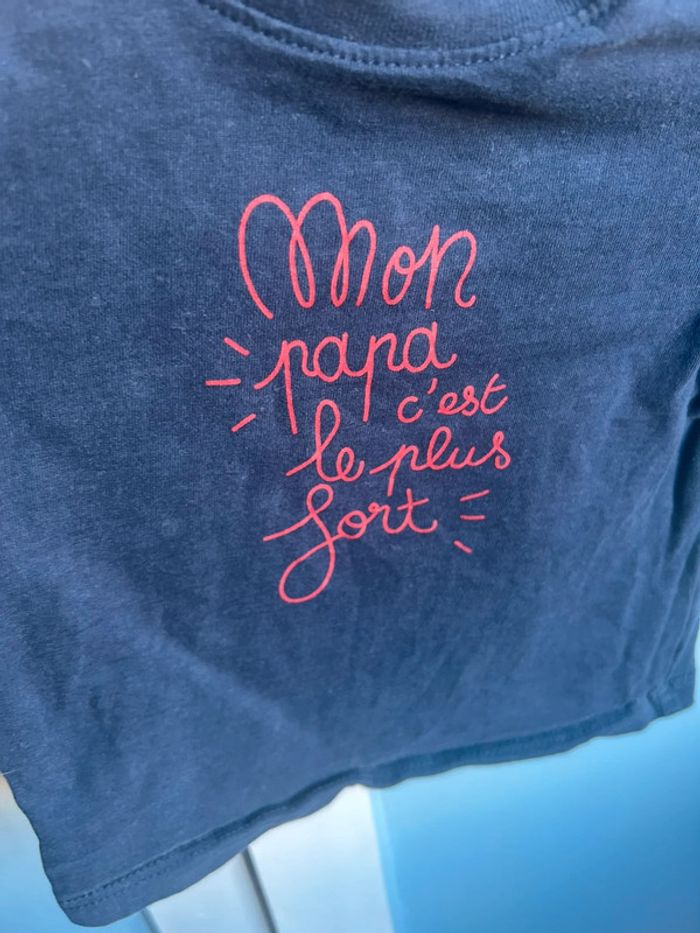 Tee shirt manches longues bleu marine , 6 mois , tape à l’œil - photo numéro 2