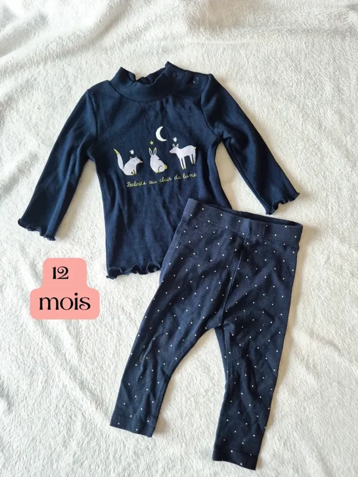 Ensemble bleu marine 12 mois gemo-kiabi