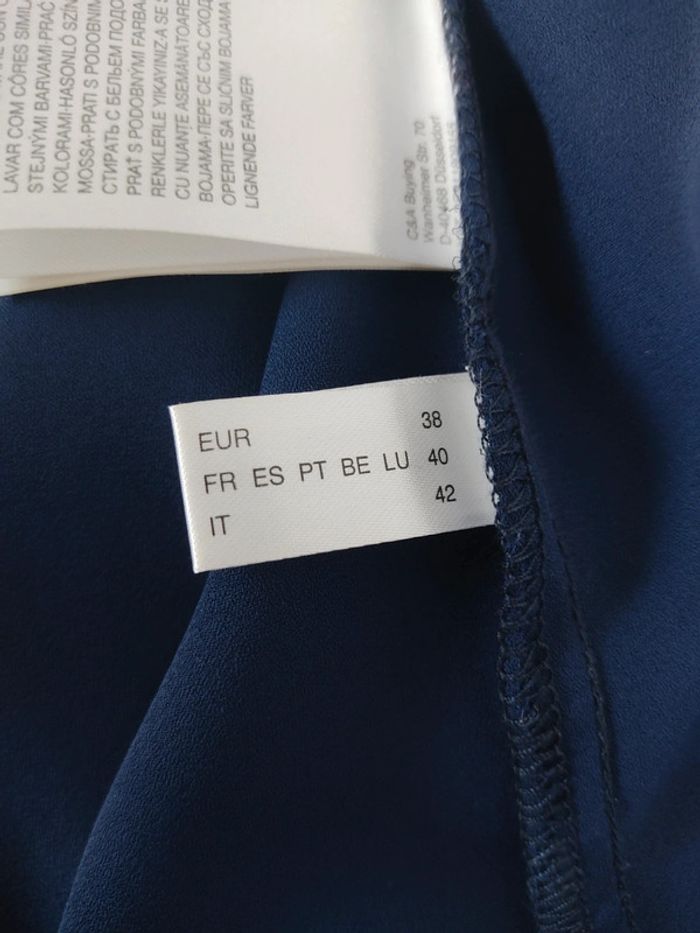 Chemise bleue marine sans manches femme à dentelle 40 Neuve - photo numéro 8