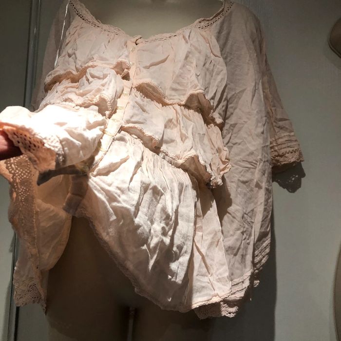 Blouse bohème rose à dentelle Naf-Naf taille  36 - photo numéro 8