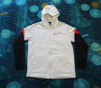 Veste de sport enfant Sweat à capuche zippé Nike Taille XL Blanc (T104)